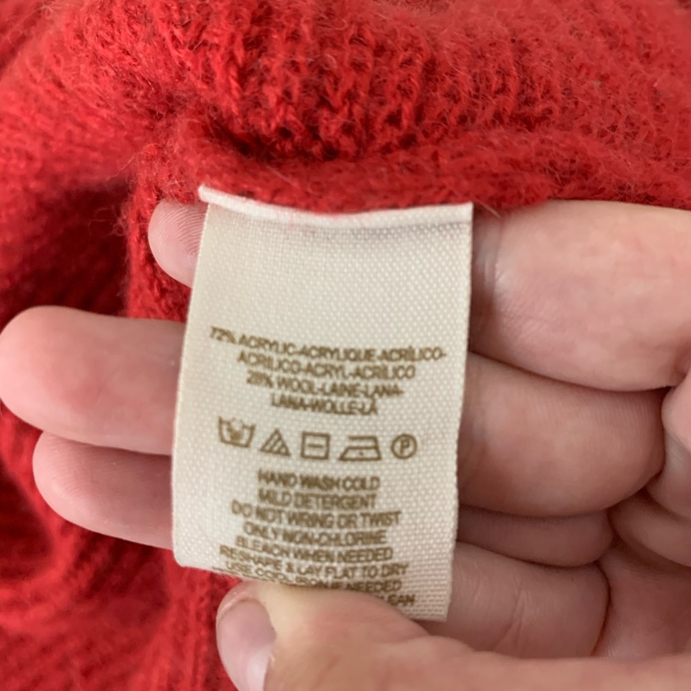 Free People Easy Days Off the Shoulder Sweater Red - Picture 10 of 10